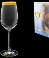 Бокалы для вина, набор 2 шт, "Золотые полосы", Rona