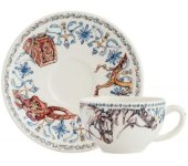 Чашка и блюдце для чая "Лошади солнца", Gien  