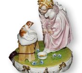 Статуэтка "Девушка с кошкой", Porcellane Principe