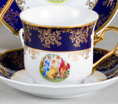 Набор чашек для чая, 6 шт, Мэри-Энн "Мадонна, кобальт", 0179, Leander