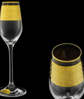 Рюмки для ликёра "Celebration - Золтые пирамиды" 6 шт, Rona