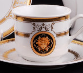 Чайный набор на 6 персон, Сабина "Версаче, золотая лента", A126, Leander