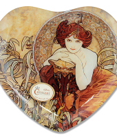 Тарелка в форме сердца Изумруд (А. Муха)