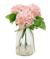 Декор.цветы Гортензии розовые в стекл.вазе