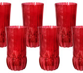 Набор: 6 стаканов для воды Адажио - красная