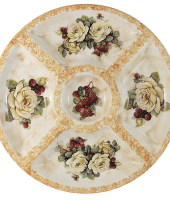 Круглая менажница Роза и малина