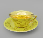 Чайная пара 100 мл Виндзор (Windzor), L411, Золотые листья, жёлтый, Leander