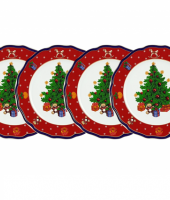 Набор тарелок 21 см, 4 шт "Red Christmas", PORCELANA BOGUCICE