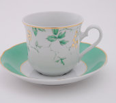 Набор чашек для чая, 6 шт, Мэри-Энн "Зеленые листья", 1381, Leander