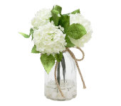 Декор.цветы Гортензии белые в стекл.вазе