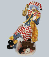 Статуэтка "Клоун сидящий с саксофоном", Zampiva