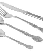 Набор столовых приборов 24 предмета Дрезден серебро, в подарочной упаковке