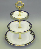 Горка (этажерка) 3 уровня, Соната "Кобальтовый орнамент", 1357, Leander