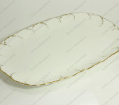 Блюдо овальное "Белый с золотом", 32 см, Narumi