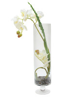 Декор.цветы Орхидея белая в стекл.вазе