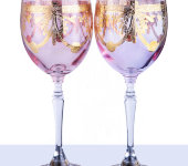 Бокал для красного вина, хрусталь, набор 2 шт, 103408, розовый, Precious Cre Art, Италия