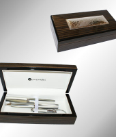 Набор из двух ручек и брелка, шкатулка деревянная, Linea Argenti