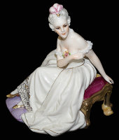 Статуэтка "Дама в кресле" белый, Elite & Fabris