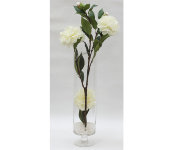 Декор.цветы Пионы белые в стекл.вазе
