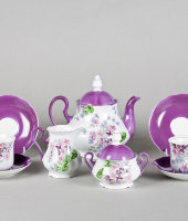 Чайный сервиз 15/6 Мэри-Энн "Лиловые цветы", 2391, Leander