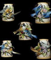 Декор на стену "Птичка на цветах", Artigiano Capodimonte