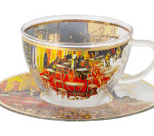 Чашка с блюдцем стекл. Ночная терраса кафе (В. Ван Гог) в подарочной упаковке