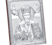 Декоративное панно "Николай Чудотворец", декор серебряного цвета, 20х24 cm PD202/7