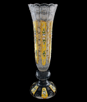 Ваза на ножке, хрусталь с лепкой, 58 см, Aurum Crystal