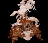 Часы "Охота на кабана", Tiche Porcellane