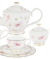 Чайный сервиз 21/6 "Розовый танец", Emily                