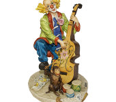 Статуэтка "Клоун с контрабасом",  Venere Porcellane d'Arte
