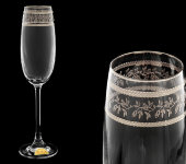 Бокал для шампанского "Эсприт - Орнамент серебряный", набор 6 шт, Rona