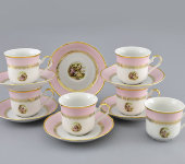 Набор чайных пар Мэри-Энн "Свидание - розовый" 6 шт, 231A, Leander