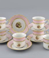 Набор чайных пар Мэри-Энн "Свидание - розовый" 6 шт, 231A, Leander