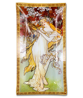 Блюдо прямоугольное Весна  (А. Муха)