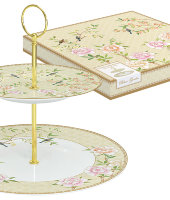 Ваза двухъярусная (бежевая) Дворцовый парк в подарочной упак.