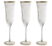 Набор: 6 хрустальных бокалов для шампанского Умбрия - золото