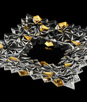 Блюдо "Glacier Gold", хрусталь, Bohemia Jihlava