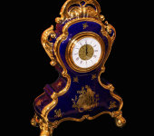 Часы, синие, отделка узорами, 46 см, Bruno Costenaro