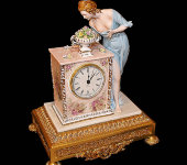 Часы  "Девушка", Tiche Porcellane