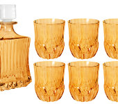 Набор для виски: штоф  + 6 стаканов Адажио - янтарная