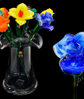 Цветок стеклянный сине-белый, Egermann