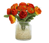 Декоративные цветы Купальницы оранжевые в стекл вазе