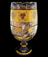 Ваза на ножке хрустальная с лепкой, 51 см, Aurum Crystal