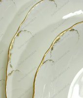 Набор тарелок пирожковых "Белый с золотом", 17 см, Narumi