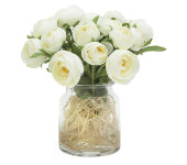 Декоративные цветы Купальницы белые в стекл вазе