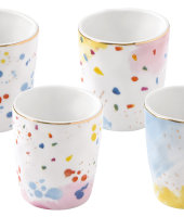 Набор из 4-х кофейных чашек Брызги красок в подарочной упаковке