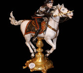 Статуэтка "Карабинер на белом коне", Tiche Porcellane