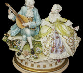 Статуэтка "Дама и кавалер с лютней", Porcellane Principe