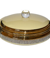 Шкатулка, кремовая, со стразами, Bruno Costenaro